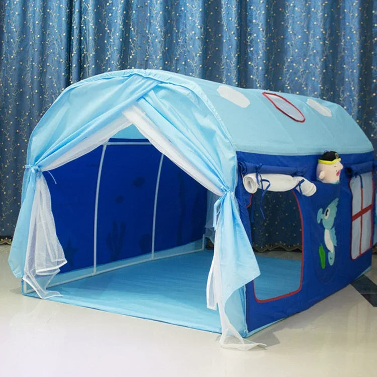 Tente de lit tunnel pour enfants Cabane de jeu pour garçons Princesse