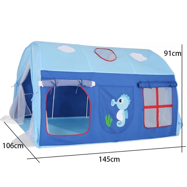 Tente de lit tunnel pour enfants Cabane de jeu pour garçons Princesse