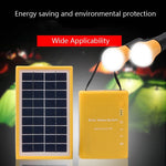 3W Petit système solaire domestique multifonctionnel portable d'éclairage de secours, jaune, vert, rouge