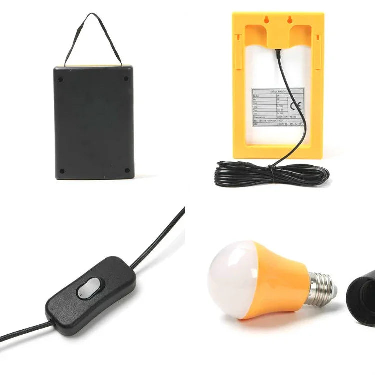 3W Petit système solaire domestique multifonctionnel portable d'éclairage de secours, jaune, vert, rouge