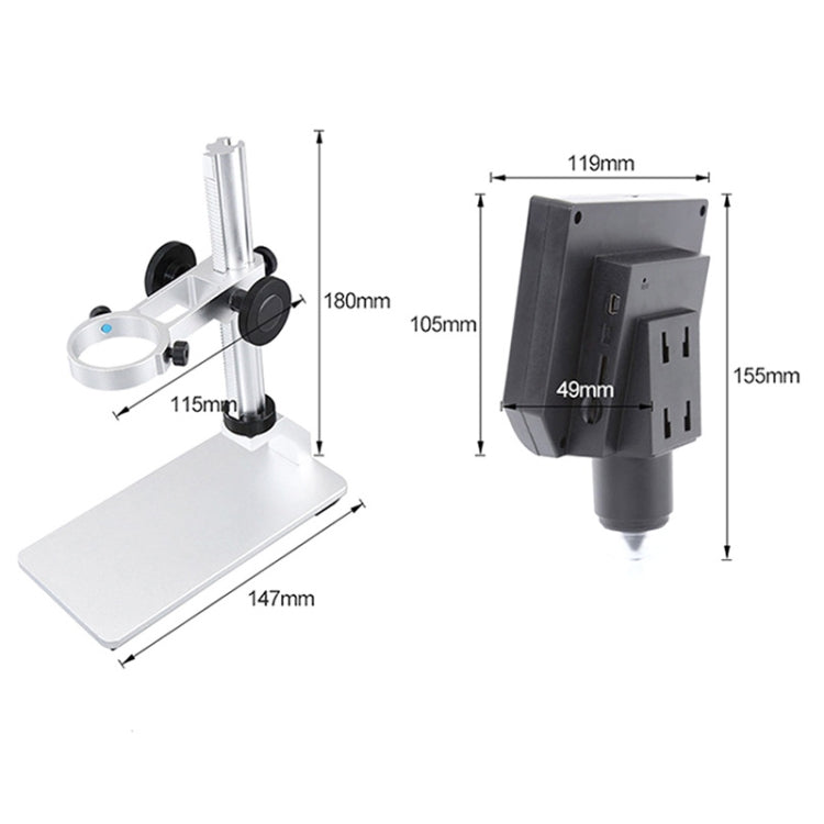 Microscope de réparation téléphone mobile HD G600A, écran 4,3 pouces, microscope numérique, microscope électronique, prise UE, prise US