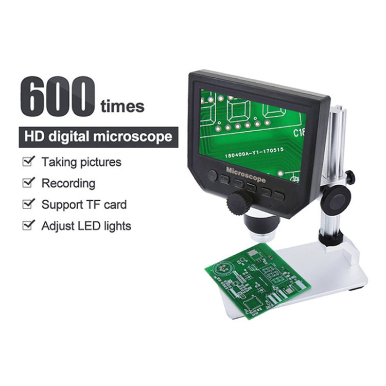 Microscope de réparation téléphone mobile HD G600A, écran 4,3 pouces, microscope numérique, microscope électronique, prise UE, prise US
