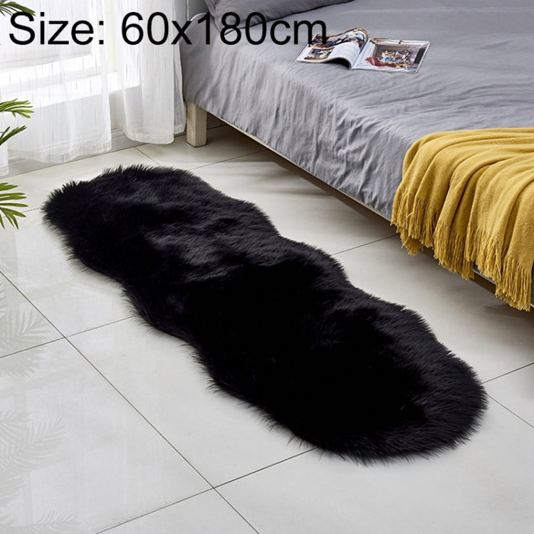 Tapis de sol en similicuir, tapis de canapé en fausse laine, coussins en polaire, tapis de rebord de fenêtre, 60x180cm