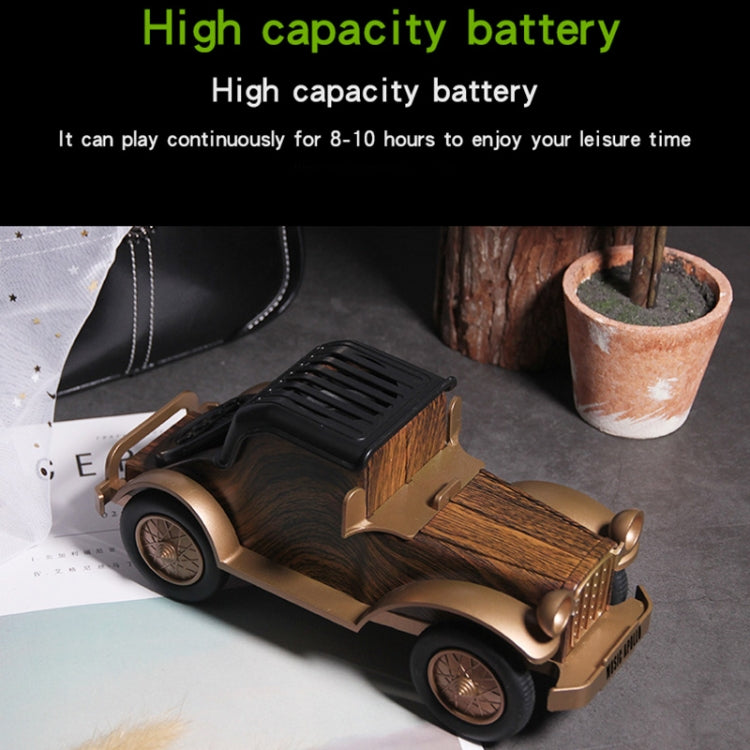 Enceinte Bluetooth sans fil A9 forme voiture classique grain de bois rétro Subwoofer Radio Support portable pour téléphone portable Mini enceinte