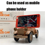 Enceinte Bluetooth sans fil A9 forme voiture classique grain de bois rétro Subwoofer Radio Support portable pour téléphone portable Mini enceinte