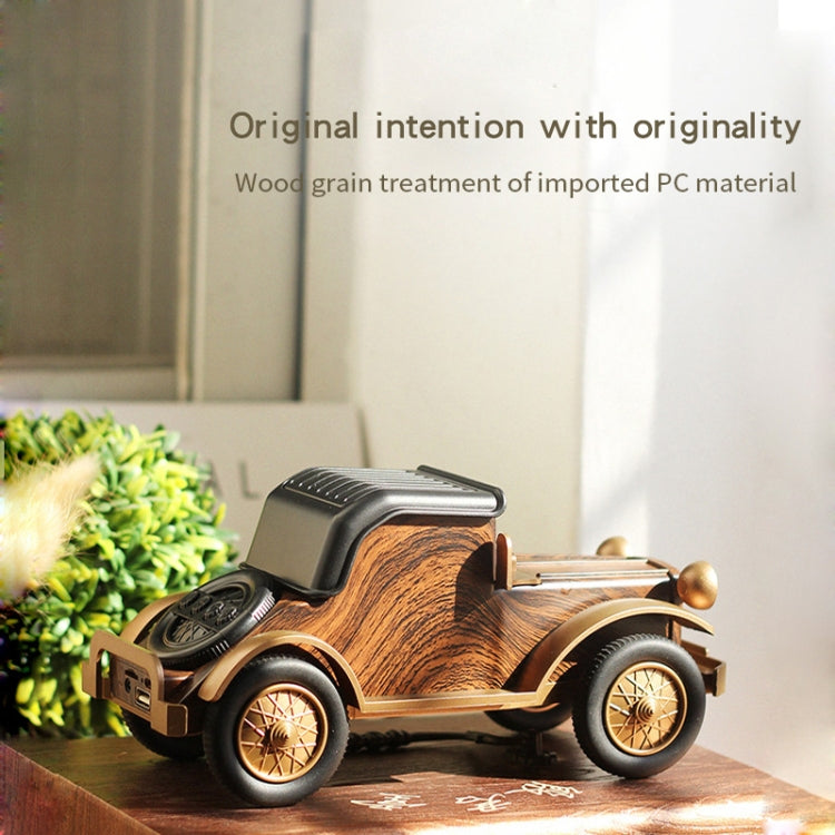 Enceinte Bluetooth sans fil A9 forme voiture classique grain de bois rétro Subwoofer Radio Support portable pour téléphone portable Mini enceinte