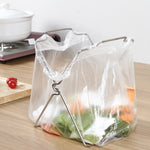 Support de Sac Poubelle Pliable pour Cuisine en Acier Inoxydable, Support de Sac Poubelle