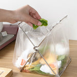 Support de Sac Poubelle Pliable pour Cuisine en Acier Inoxydable, Support de Sac Poubelle