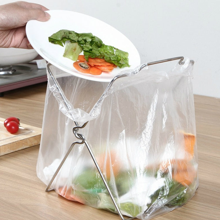 Support de Sac Poubelle Pliable pour Cuisine en Acier Inoxydable, Support de Sac Poubelle