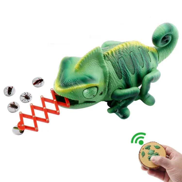 8888 Caméléon rampant électrique pour enfants, télécommandé par infrarouge, jouet amusant avec lumière respirante et colorée.