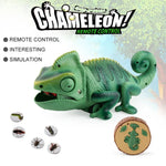 8888 Caméléon rampant électrique pour enfants, télécommandé par infrarouge, jouet amusant avec lumière respirante et colorée.