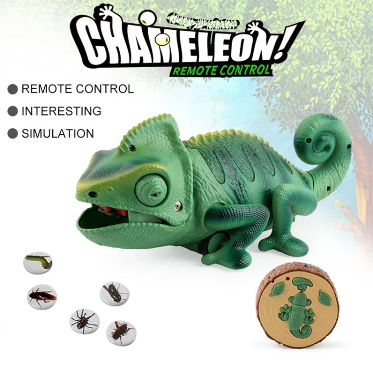 8888 Caméléon rampant électrique pour enfants, télécommandé par infrarouge, jouet amusant avec lumière respirante et colorée.