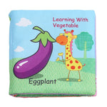 Hochet Bébé Jouet Livre en Tissu Animal Doux Jouet Suspendu pour Poussette Nouveau-né Jouets d'Éveil Éducatifs, Fruit, Légume, Forme, Véhicule