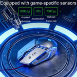Souris filaire de jeu mécanique USB Inphic W-02 6 boutons, programmation macro lumineuse, pour bureau ou maison, W-02 (gris métallisé)