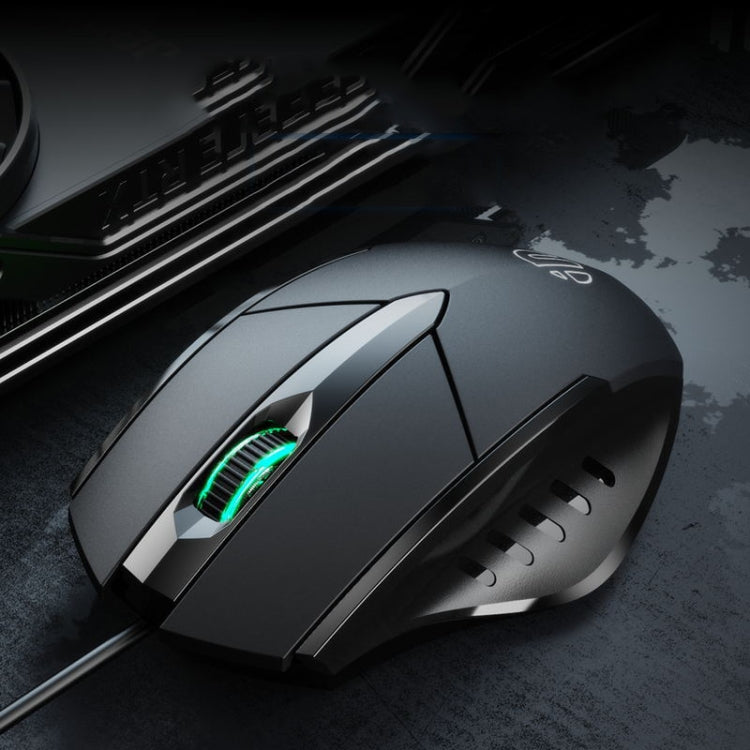 Souris filaire Inphic PW1 Game Mute Macro Definition lumineuse, longueur du câble : 1,5 m, version business noir silencieux, version jeu noir silencieux, version jeu gris titane silencieux