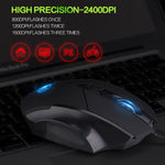 Souris filaire Inphic PW1 Game Mute Macro Definition lumineuse, longueur du câble : 1,5 m, version business noir silencieux, version jeu noir silencieux, version jeu gris titane silencieux