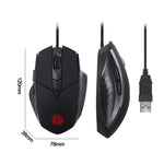 Souris filaire Inphic PW1 Game Mute Macro Definition lumineuse, longueur du câble : 1,5 m, version business noir silencieux, version jeu noir silencieux, version jeu gris titane silencieux