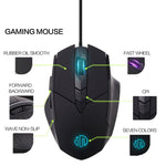 Souris filaire Inphic PW1 Game Mute Macro Definition lumineuse, longueur du câble : 1,5 m, version business noir silencieux, version jeu noir silencieux, version jeu gris titane silencieux