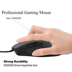 Souris filaire Inphic PW1 Game Mute Macro Definition lumineuse, longueur du câble : 1,5 m, version business noir silencieux, version jeu noir silencieux, version jeu gris titane silencieux