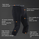 Pantalon de protection à nid d'abeille en lycra haute élasticité pour homme, pantalon de survêtement de basket-ball fitness sept huitièmes, S, M, L, XL, XXL, XXXL