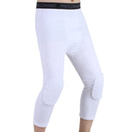 Pantalon de protection à nid d'abeille en lycra haute élasticité pour homme, pantalon de survêtement de basket-ball fitness sept huitièmes, S, M, L, XL, XXL, XXXL