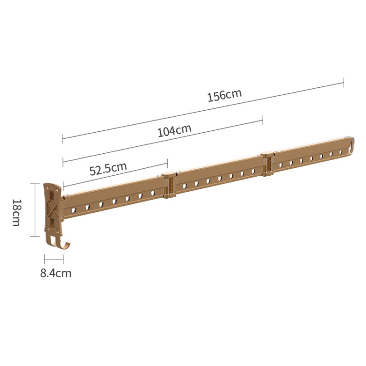 Étendage pliant télescopique pour balcon, étendoir mural d'intérieur, doré long (3 sections), argenté long (3 sections), noir long (3 sections)