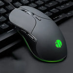 Souris filaire gaming Inphic PB1 Business Office Mute Macro Definition, longueur du câble : 1,5 m, lumière respirante classique à l'arrière, lumière respirante blanche mate