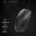 Souris filaire gaming Inphic PB1 Business Office Mute Macro Definition, longueur du câble : 1,5 m, lumière respirante classique à l'arrière, lumière respirante blanche mate