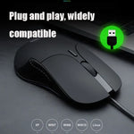 Souris filaire gaming Inphic PB1 Business Office Mute Macro Definition, longueur du câble : 1,5 m, lumière respirante classique à l'arrière, lumière respirante blanche mate