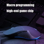 Souris filaire gaming Inphic PB1 Business Office Mute Macro Definition, longueur du câble : 1,5 m, lumière respirante classique à l'arrière, lumière respirante blanche mate