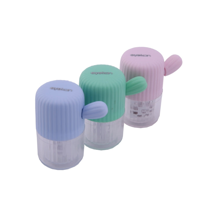 Eyekan HL-830 Outil de nettoyage manuel pour lentilles de contact, rotation manuelle, pour lentilles, étui, rose, vert, bleu