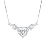 Collier en argent sterling S925, zircon plaqué or blanc Ailes Vibrantes, BSN287