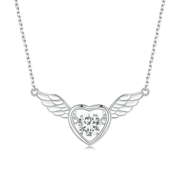 Collier en argent sterling S925, zircon plaqué or blanc Ailes Vibrantes, BSN287