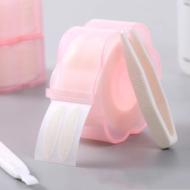 Autocollants double paupière adhésifs à l'eau, autocollants de beauté naturels invisibles en dentelle sans colle, rouleau en dentelle en L, rouleau en dentelle en M, rouleau en dentelle olive