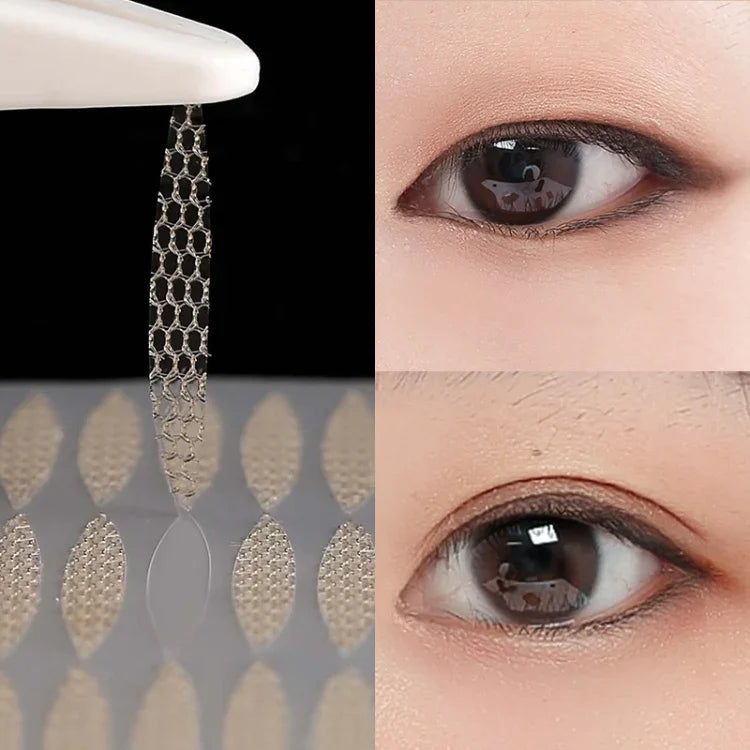 Autocollants double paupière adhésifs à l'eau, autocollants de beauté naturels invisibles en dentelle sans colle, rouleau en dentelle en L, rouleau en dentelle en M, rouleau en dentelle olive