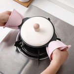 1 paire de gants épais en silicone anti-brûlure, isolation thermique de cuisine, pince pour assiettes, couvercle d'isolation de four de cuisson, 6 pièces