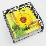 Serviette de fête à imprimé coloré, tissu facial, Tournesol jaune
