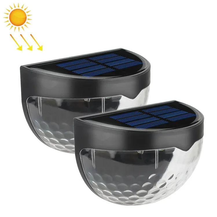 2 lampes solaires murales à LED d'extérieur, semi-circulaires, pour clôture, jardin, pelouse