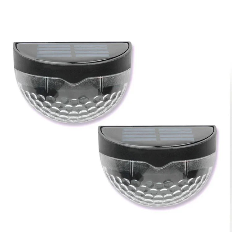 2 lampes solaires murales à LED d'extérieur, semi-circulaires, pour clôture, jardin, pelouse