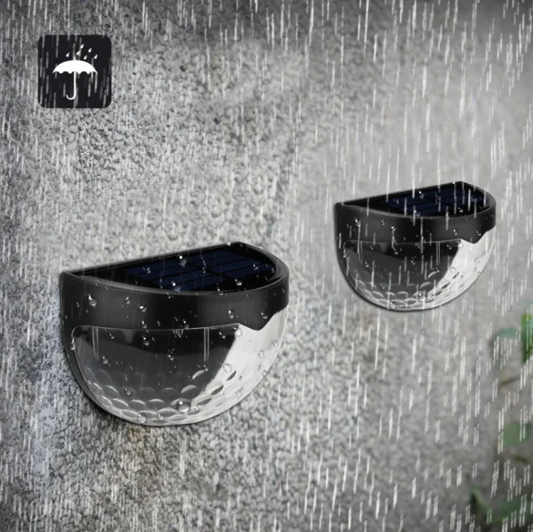 2 lampes solaires murales à LED d'extérieur, semi-circulaires, pour clôture, jardin, pelouse