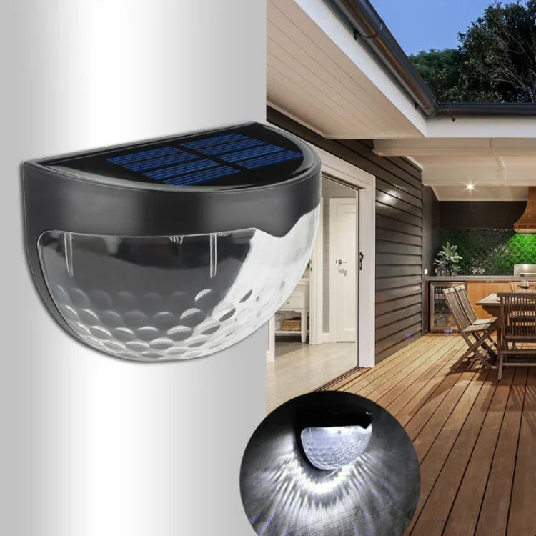 2 lampes solaires murales à LED d'extérieur, semi-circulaires, pour clôture, jardin, pelouse