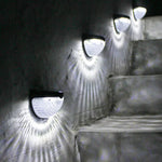 2 lampes solaires murales à LED d'extérieur, semi-circulaires, pour clôture, jardin, pelouse