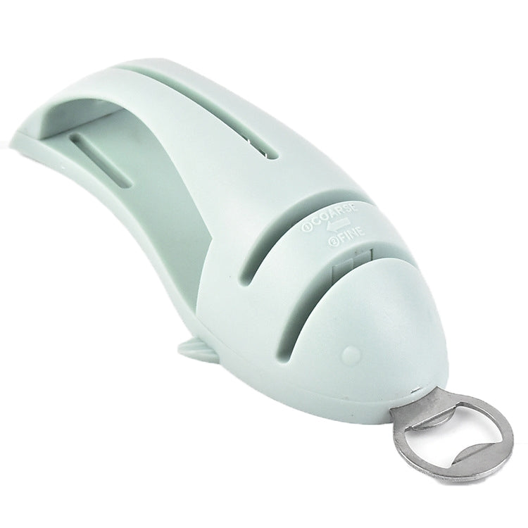 Affûteur de couteaux multifonction en forme de poisson, support d'outils, affûteur de couteaux en acier tungstène diamant, vert, rose, noir