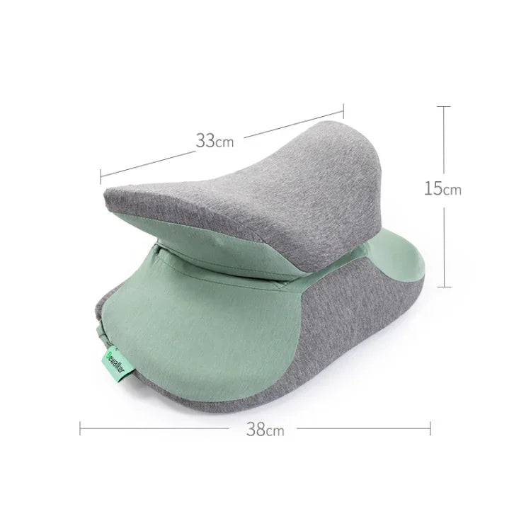 Oreiller de sieste portable multifonction BEWALKER pour étudiant, support lombaire, oreiller de sieste pliable en mousse à mémoire, oreiller de sommeil de bureau, 38x20x15cm