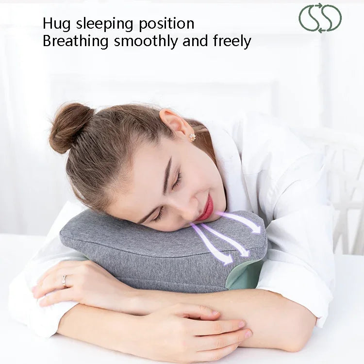 Oreiller de sieste portable multifonction BEWALKER pour étudiant, support lombaire, oreiller de sieste pliable en mousse à mémoire, oreiller de sommeil de bureau, 38x20x15cm