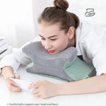 Oreiller de sieste portable multifonction BEWALKER pour étudiant, support lombaire, oreiller de sieste pliable en mousse à mémoire, oreiller de sommeil de bureau, 38x20x15cm