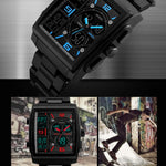 SKMEI 1274  Men Fashion Electronic Watch Multifunctional Outdoor Sports Watch, Red, Blue, Black, Golden