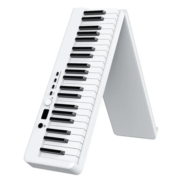 Clavier de piano électronique portable pliable Wersi 88 touches pour débutants, prise CN, USB blanc et noir.