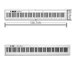 Clavier de piano électronique portable pliable Wersi 88 touches pour débutants, prise CN, USB blanc et noir.