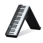 Clavier de piano électronique portable pliable Wersi 88 touches pour débutants, prise CN, USB blanc et noir.